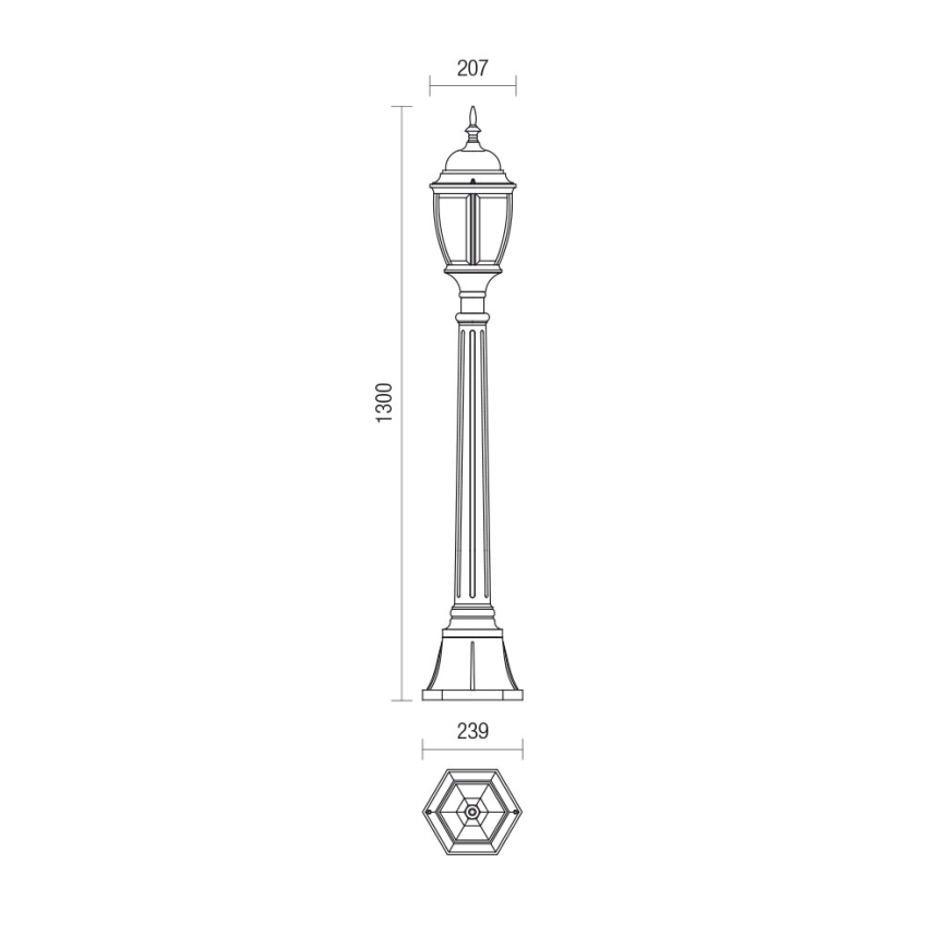 Redo 9608 - Vonkajšia lampa SEVILLA 1xE27/42W/230V IP44 zlatá/patina