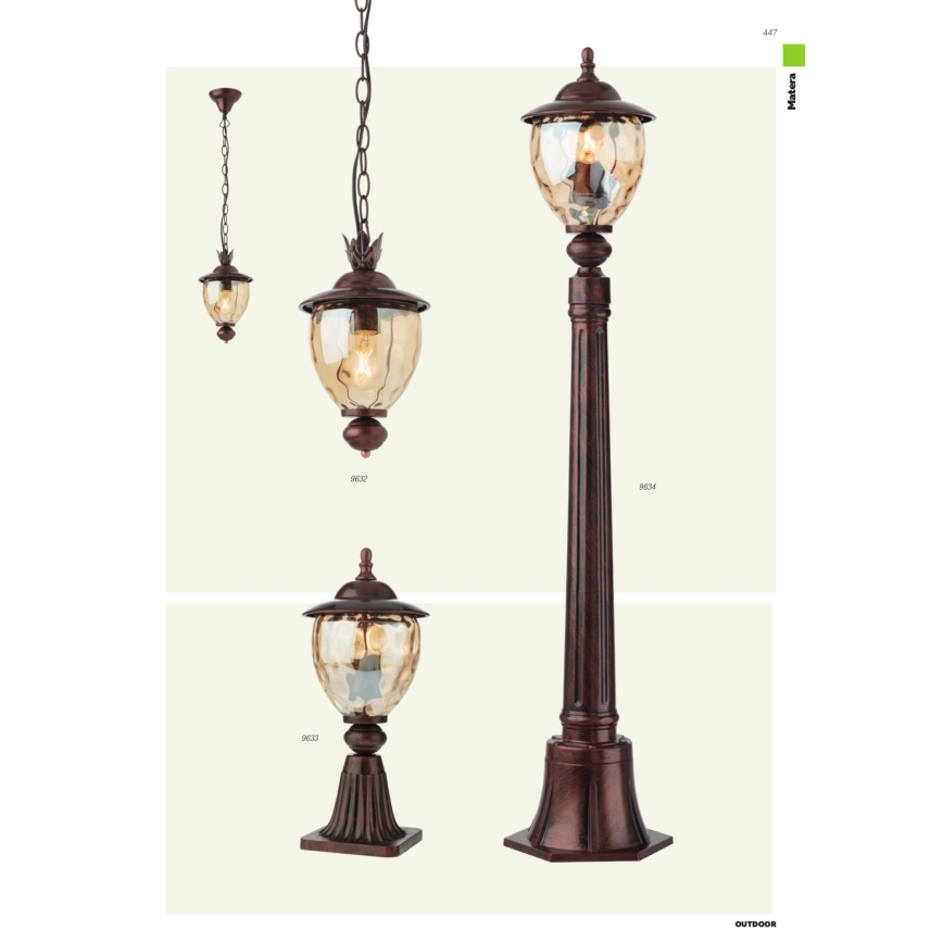 Redo 9634 - Vonkajšia lampa MATERA 1xE27/42W/230V IP33