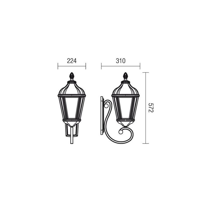 Redo 9656 - Vonkajšia nástenná lampa ESSEN 1xE27/70W/230V IP44 hnedá/patina