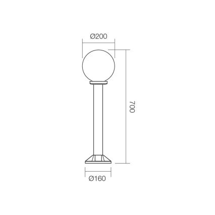 Redo 9769 - Vonkajšia lampa SFERA 1xE27/28W/230V IP44