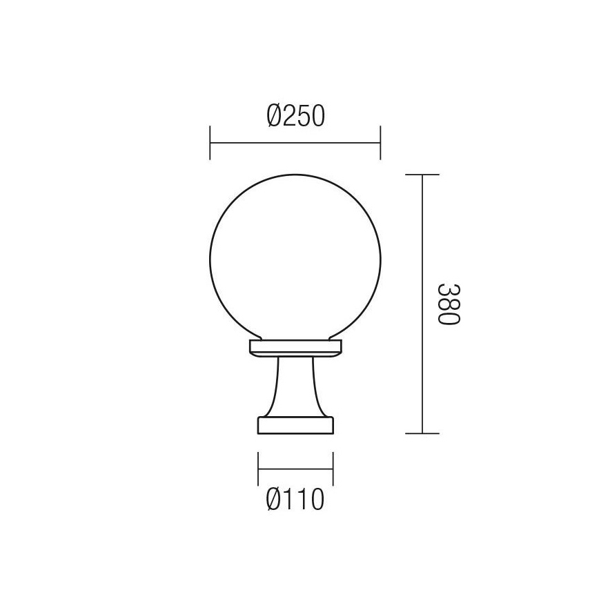 Redo 9774 - Vonkajšia lampa SFERA 1xE27/42W/230V IP44 25x38 cm hnedá