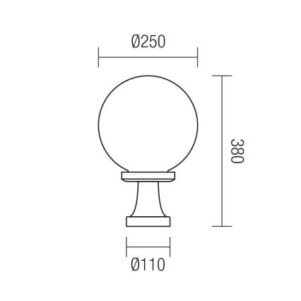 Redo 9775 - Vonkajšia lampa SFERA 1xE27/42W/230V IP44 25x38cm biela