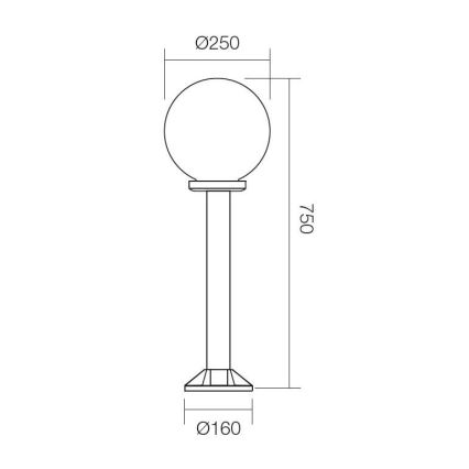 Redo 9780 - Vonkajšia lampa SFERA 1xE27/42W/230V IP44 25x75 cm biela