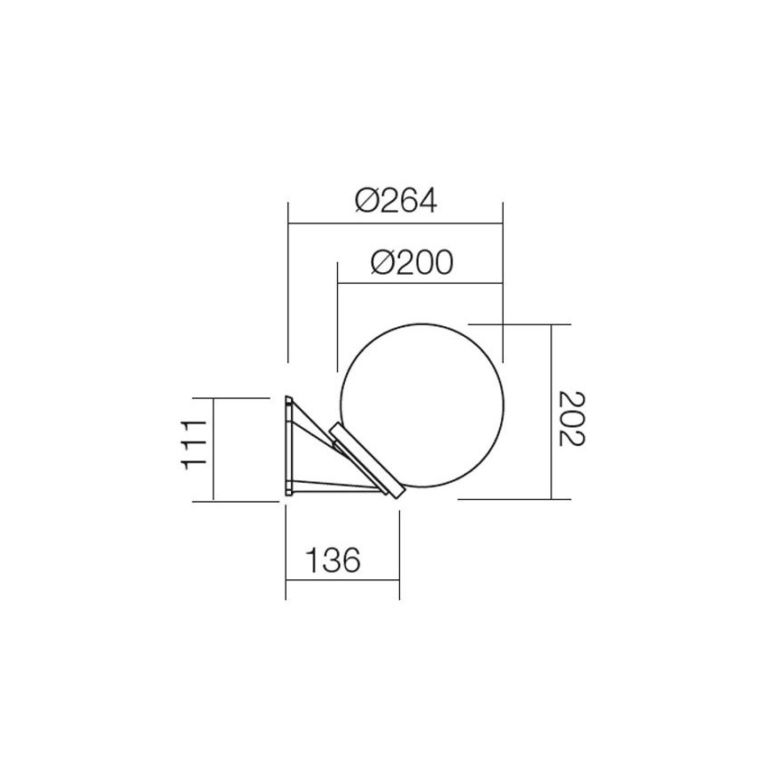 Redo 9866 - Vonkajšie nástenné svietidlo SFERA 1xE27/28W/230V IP44