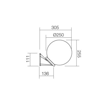 Redo 9873 - Vonkajšie nástenné svietidlo SFERA 1xE27/42W/230V IP44 biela