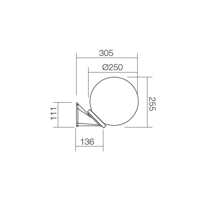 Redo 9873 - Vonkajšie nástenné svietidlo SFERA 1xE27/42W/230V IP44 biela