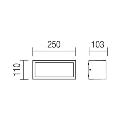 Redo 9896 - Vonkajšie nástenné svietidlo BRICK 1xE27/23W/230V IP54 šedá