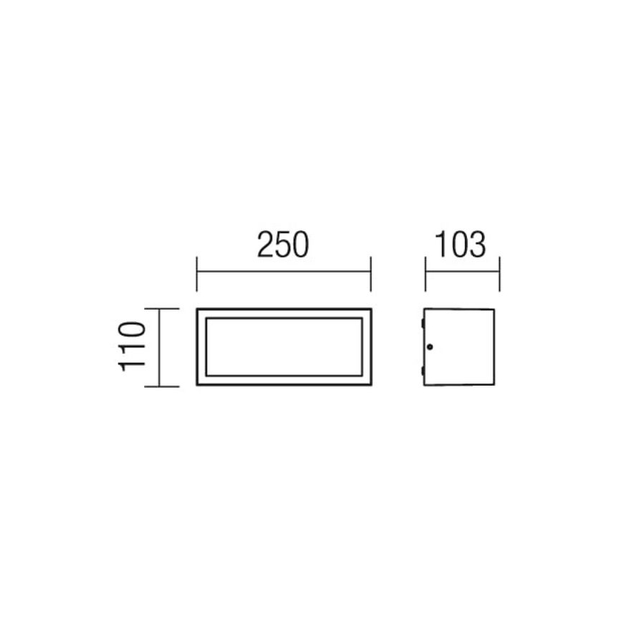 Redo 9896 - Vonkajšie nástenné svietidlo BRICK 1xE27/23W/230V IP54 šedá
