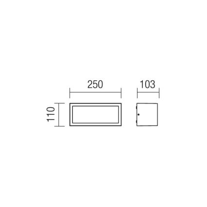 Redo 9897 - Vonkajšie nástenné svietidlo BRICK 1xE27/23W/230V IP54