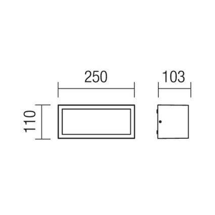 Redo 9898 - Vonkajšie nástenné svietidlo BRICK 1xE27/23W/230V IP54