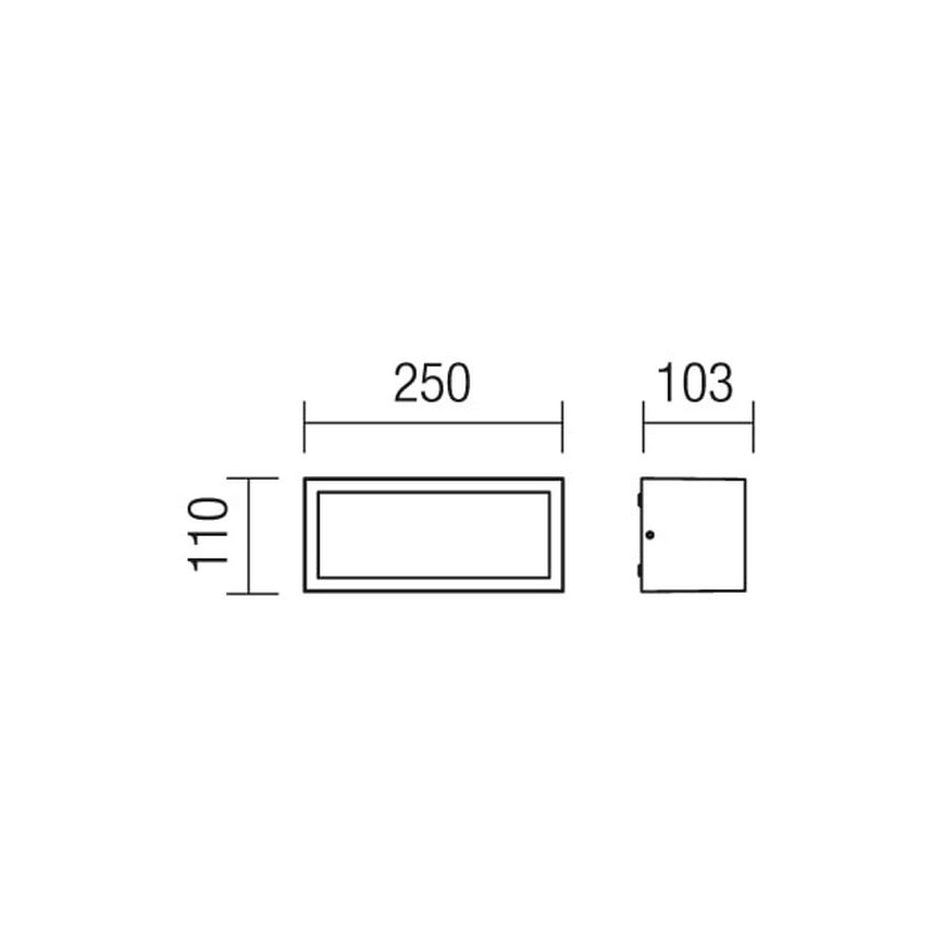 Redo 9899 - Vonkajšie nástenné svietidlo BRICK 1xE27/23W/230V IP54