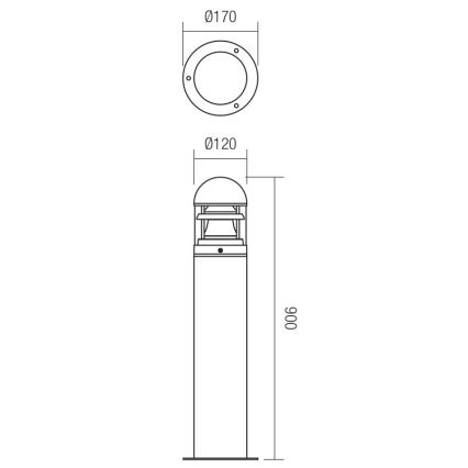 Redo 9945 - Vonkajšia stojacia lampa ARGO 1xE27/42W/230V IP54