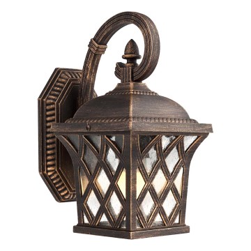 Redo 9951 - Vonkajšia nástenná lampa BREMEN 1xE27/42W/230V IP23 zlatá/patina