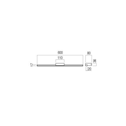 Redo01-3270 - LED Kúpeľňové osvetlenie zrkadla ASTON LED/12W/230V 60 cm CRI 90 IP44 čierna