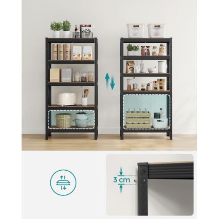 Regál ORDIFY hnedý/čierny