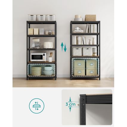 Regál ORDIFY hnedý/čierny