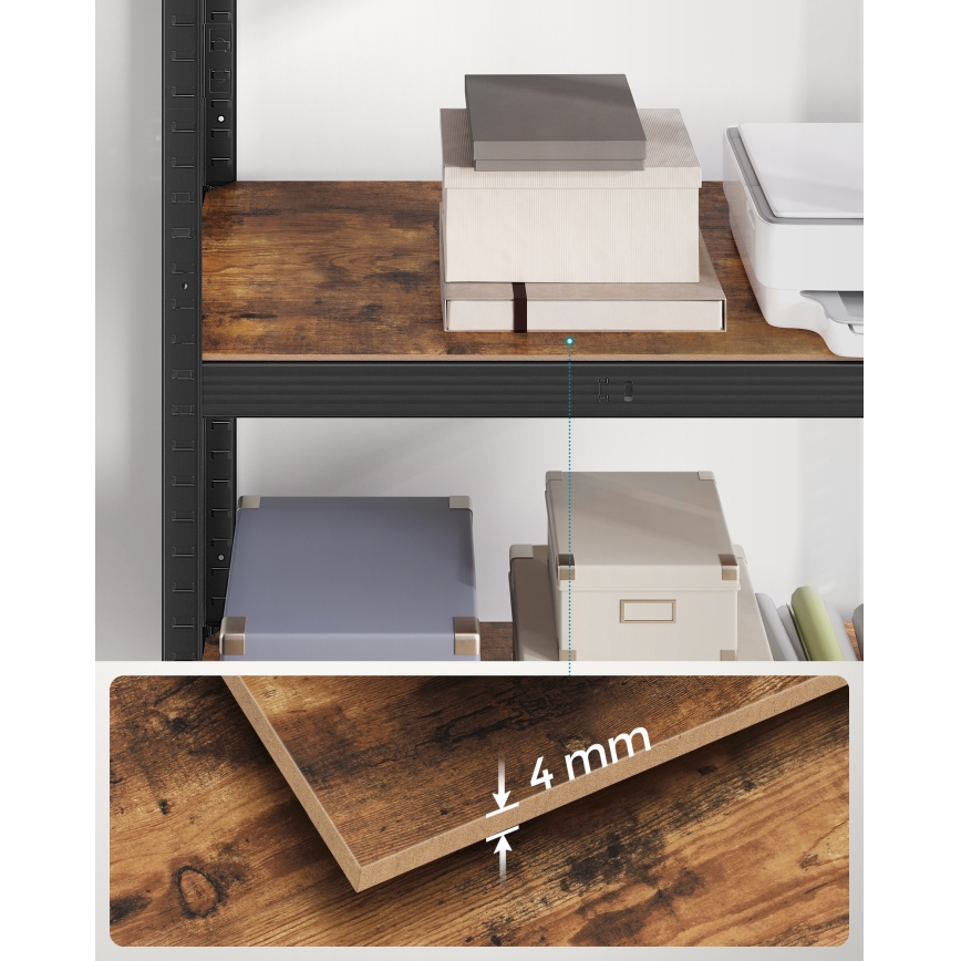 Regál ORDIFY hnedý/čierny