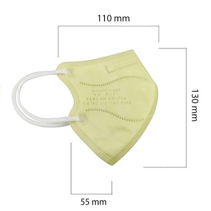 Respirátor detská veľkosť FFP2 Kids NR CE 0370 žltý 50ks