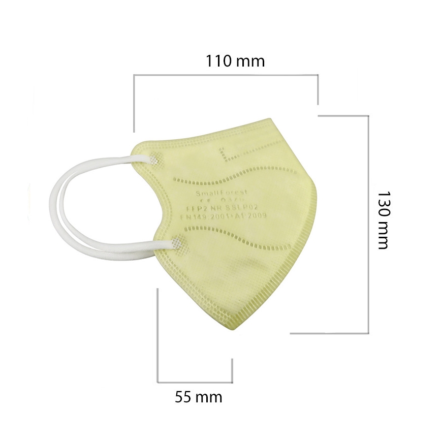 Respirátor detská veľkosť FFP2 Kids NR CE 0370 žltý 50ks