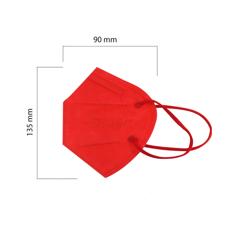 Respirátor detská veľkosť FFP2 ROSIMASK MR-12 NR červený 50ks