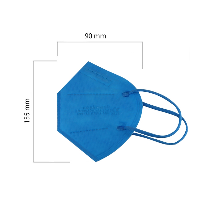 Respirátor detská veľkosť FFP2 ROSIMASK MR-12 NR modrý 50ks
