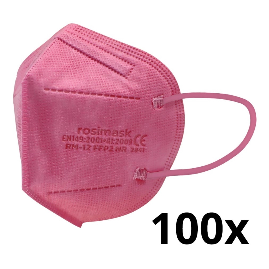 Respirátor detská veľkosť FFP2 ROSIMASK MR-12 NR ružový 100ks