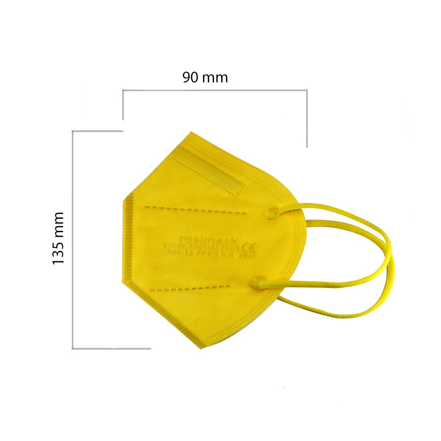 Respirátor detská veľkosť FFP2 ROSIMASK MR-12 NR žltý 100ks