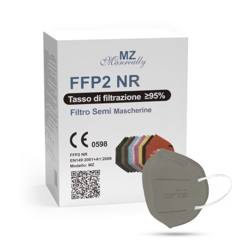 Respirátor FFP2 NR CE 0598 šedý 20ks