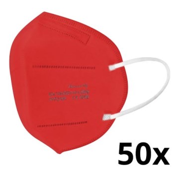 Respirátor FFP2 NR CE 2163 červená 50ks