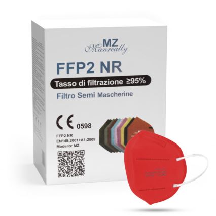 Respirátor FFP2 NR CE 2163 červená 50ks