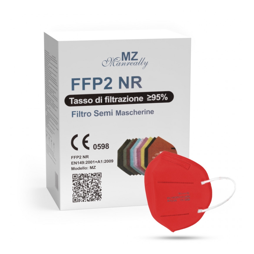 Respirátor FFP2 NR CE 2163 červená 50ks