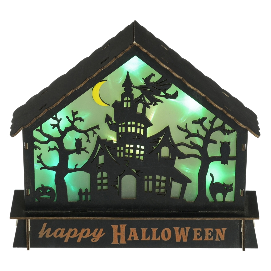 LED Dekorácia HALLOWEEN LED/2xAA/multicolor strašidelný dom