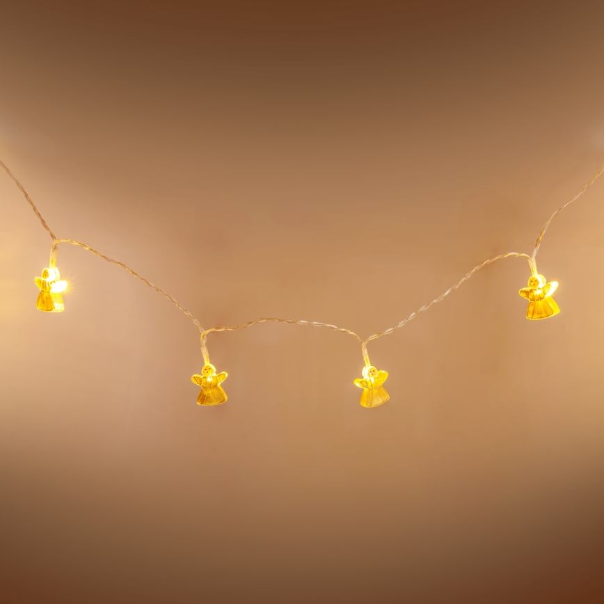 LED dekoračná reťaz 10xLED/2xAA 1,65m teplá biela