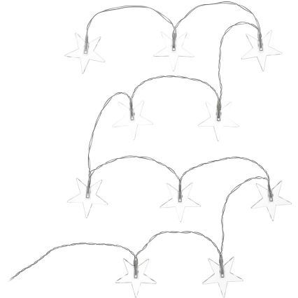 LED dekoratívna reťaz 10xLED/2xAA 1,8m studená biela