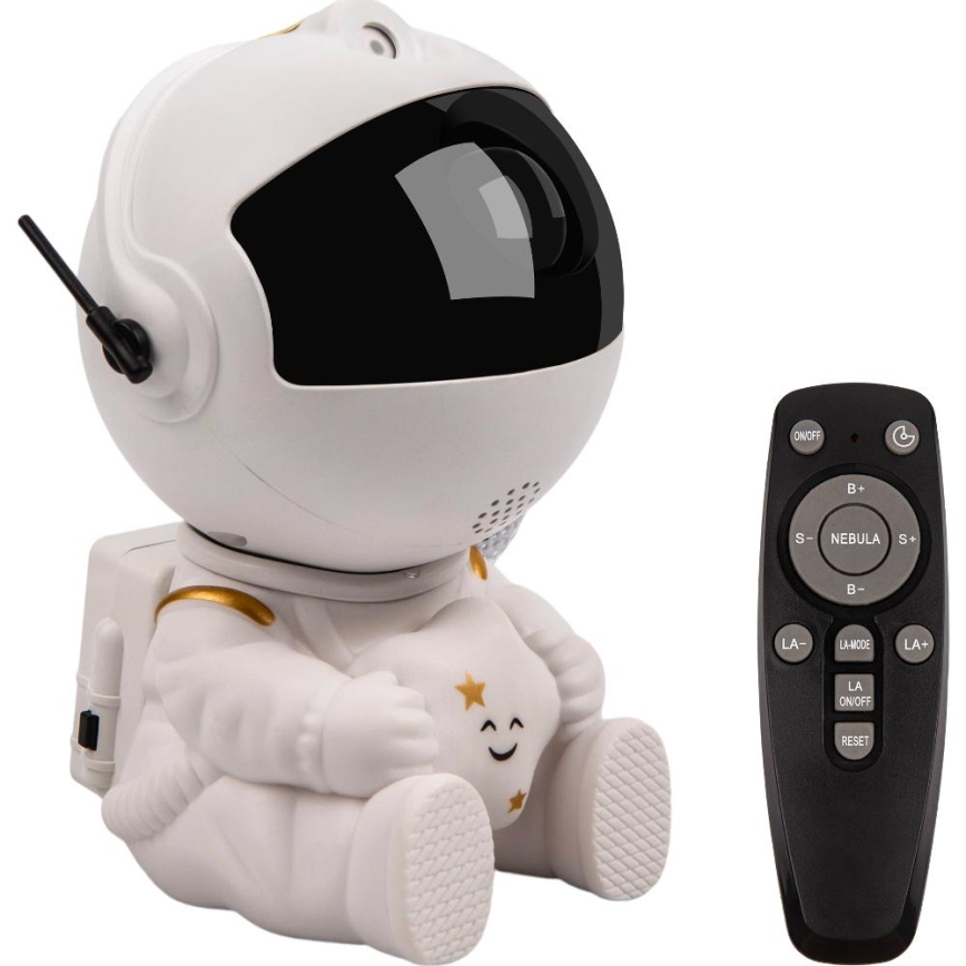 LED detský projektor 230V astronaut 12,5 cm + diaľkové ovládanie