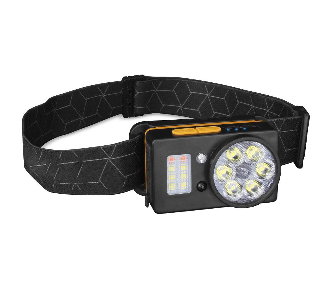 - LED dobíjacia čelovka so senzorom a funkciou powerbanky, LED/1200 mAh, IP44, čierna 50006221