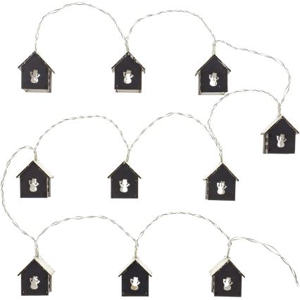 LED  reťaz 10xLED/2xAA 2,3m teplá biela