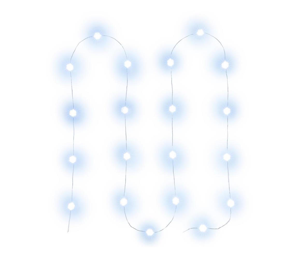 - LED  reťaz 20xLED/2xAA 2,3m studená biela 50002910