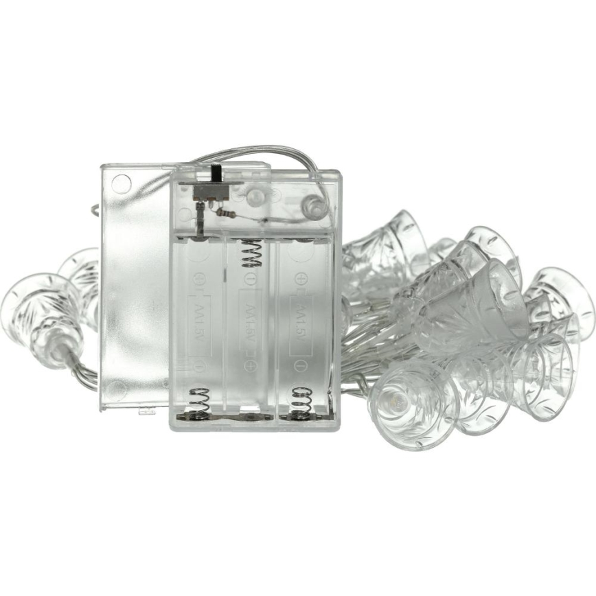 LED  reťaz 20xLED/3xAA/teplá biela 2,2m zvončeky