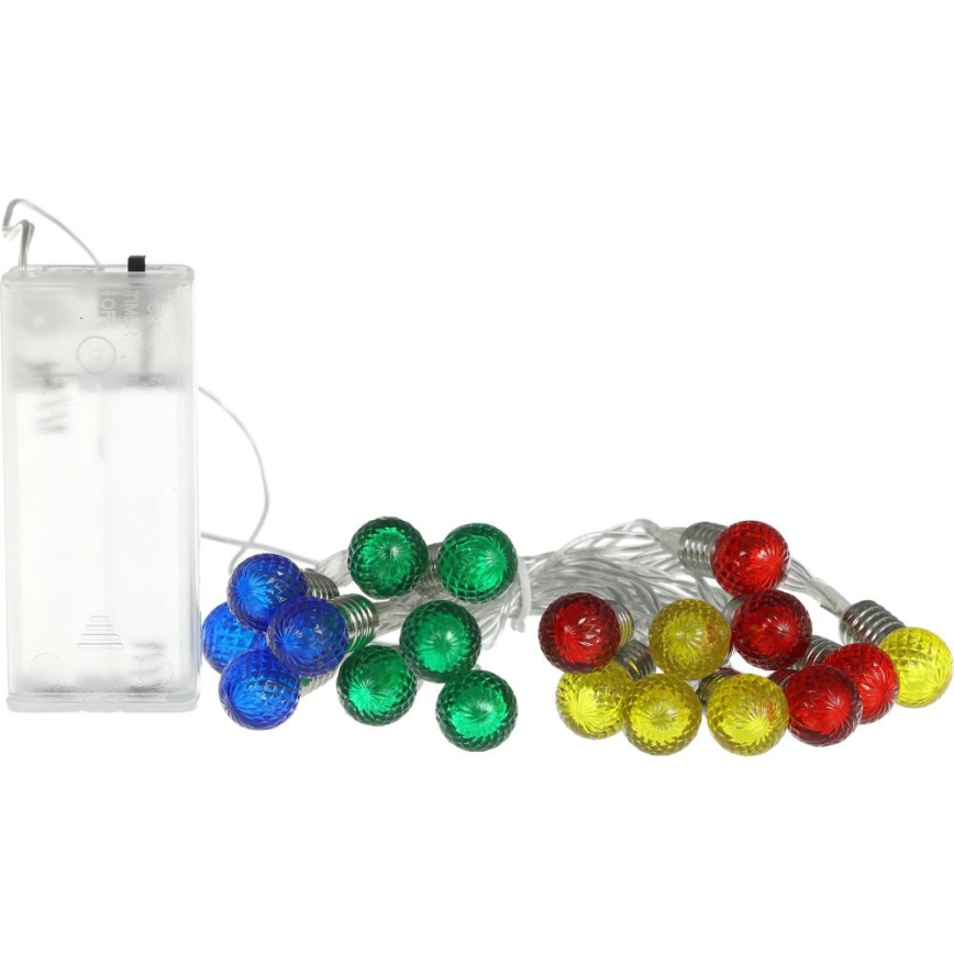 LED  reťaz 20xLED/2xAA/teplá biela 1,8m žiarovky