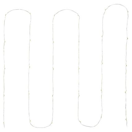 LED reťaz 30×LED/3×AA 3,3 m teplá biela