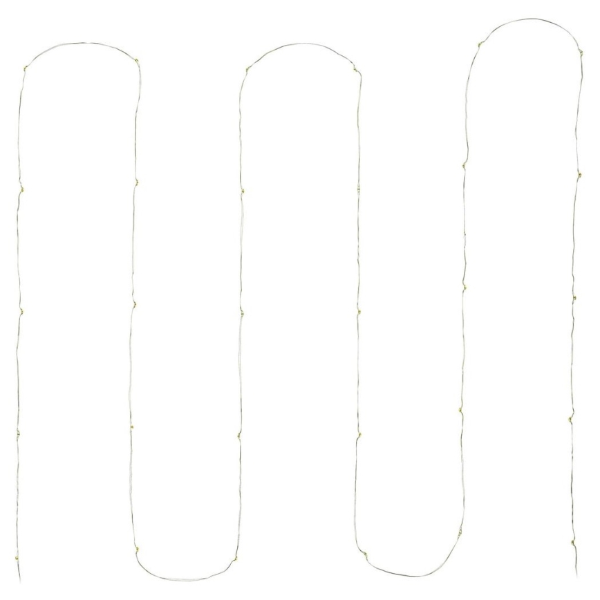 LED reťaz 30×LED/3×AA 3,3 m teplá biela