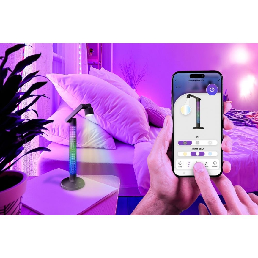 LED RGBW Stmievateľná stolná lampa LED/10W/5V 2700-6000K Wi-Fi Tuya + diaľkové ovládanie