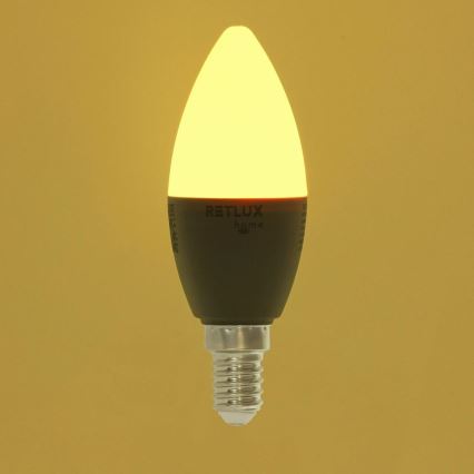 LED RGBW Stmievateľná žiarovka C37 E14/4,5W/230V 2700-6500K Wi-Fi Tuya