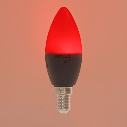 LED RGBW Stmievateľná žiarovka C37 E14/4,5W/230V 2700-6500K Wi-Fi Tuya