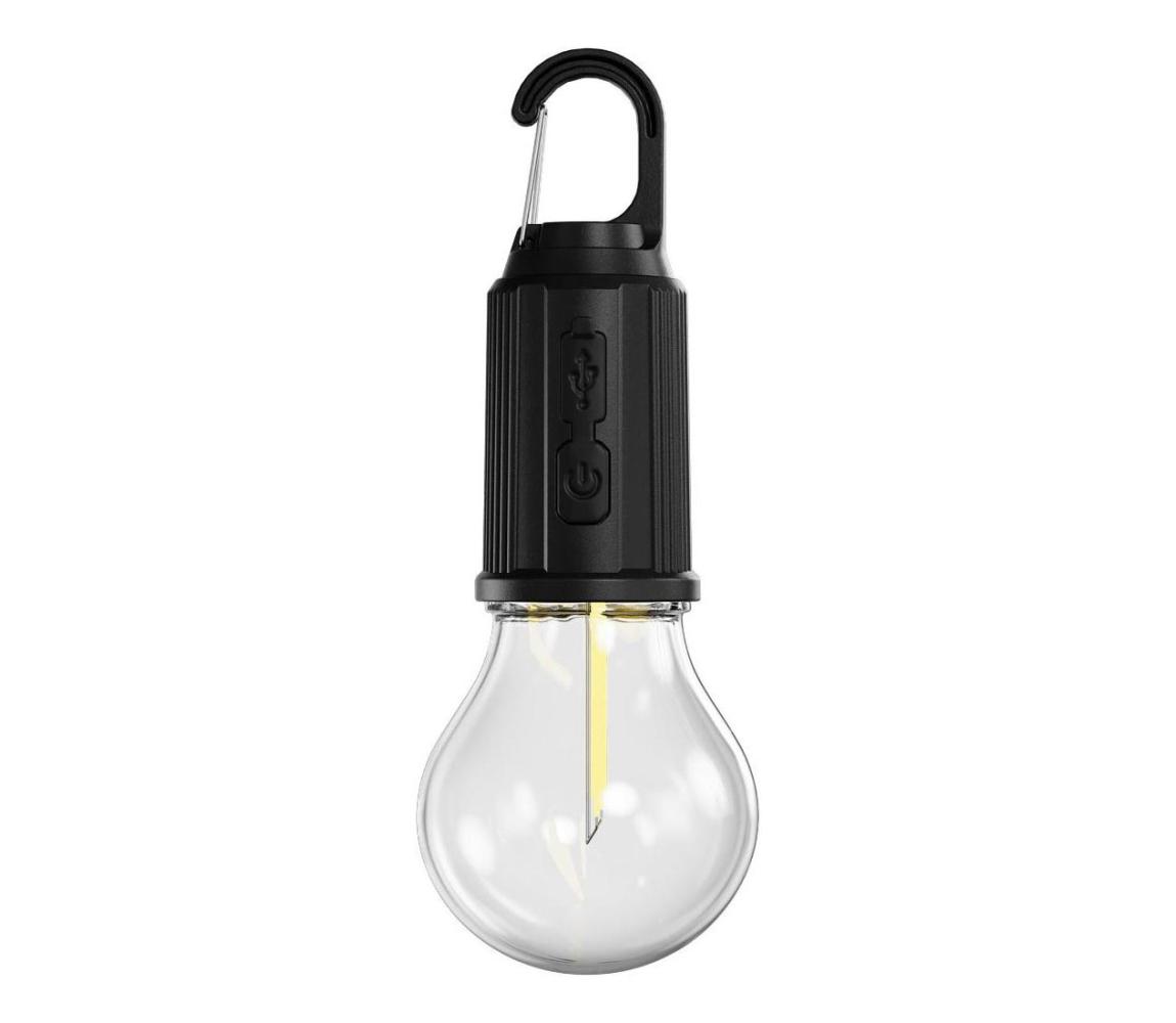 - LED Stmievateľná nabíjateľná baterka LED/0,3W/USB 400 mAh IP44 čierna 52001433