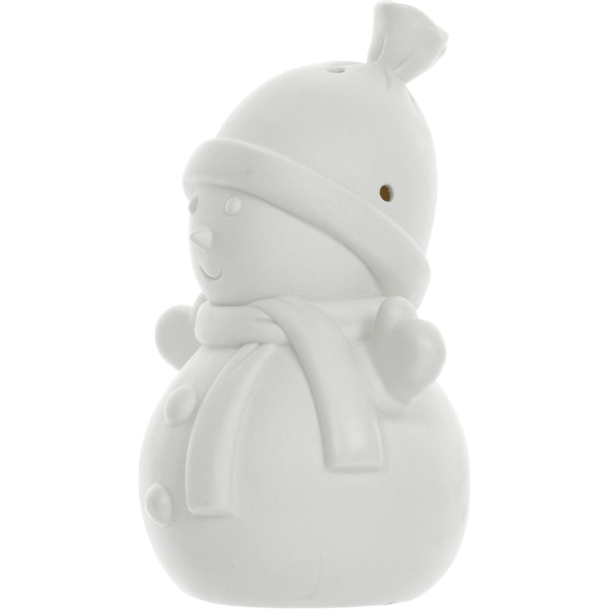 LED Vianočná porcelánová dekorácia LED/3xLR44 snehuliak
