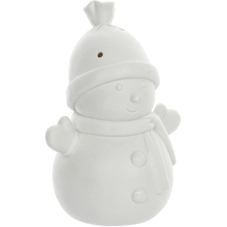 LED Vianočná porcelánová dekorácia LED/3xLR44 snehuliak