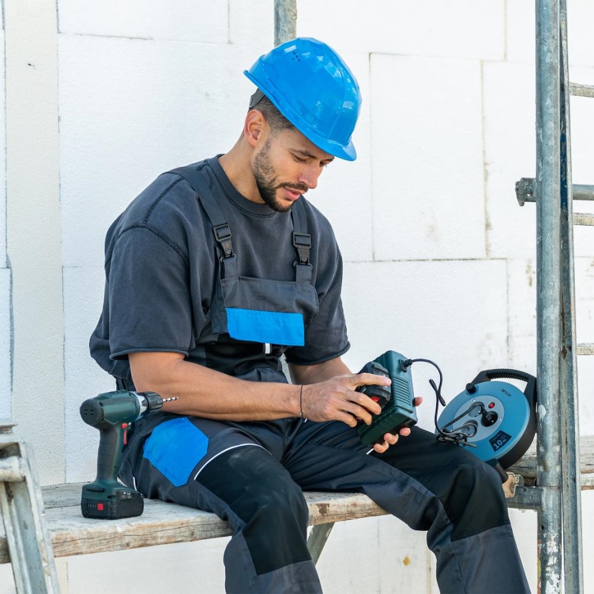 Retlux - Predlžovací kábel na bubne 3Z Typ E 10 m modrá/čierna