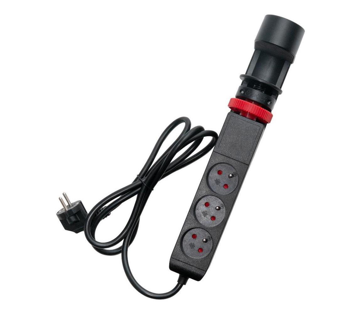 - Predlžovací kábel s uchytením na stôl, 3 zásuvky Typ E + 2x USB-A + 1x USB-C, 1,5 m, čierny 52001087